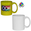 11 Oz. White C Handle Stoneware Mug - 4-Color Process